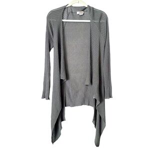 Crea Concept Linen‎ Knit Long Lagenlook Open Cardigan in Grey